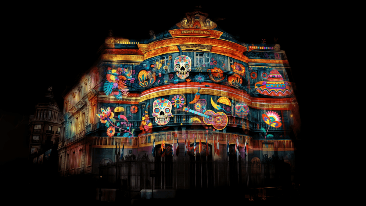 Video mapping en la Casa de América de Madrid